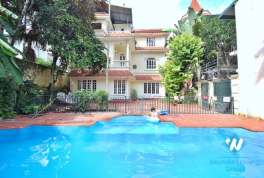 Charming villa for rent in Tay Ho with swimming pool and large garden yard